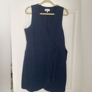 Madewell Navy Faux Wrap Mini Dress Size Large